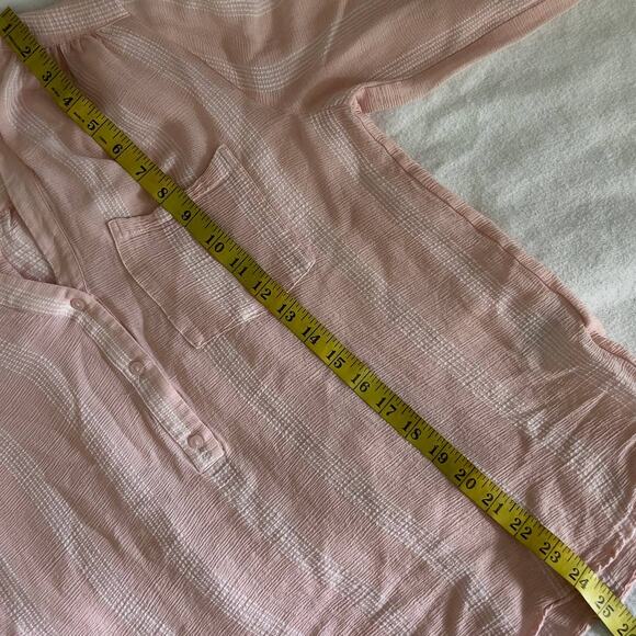 H&M Light Pink Sheer with white stripes long sleeve tunic Size 6 - Picture 9 of 12